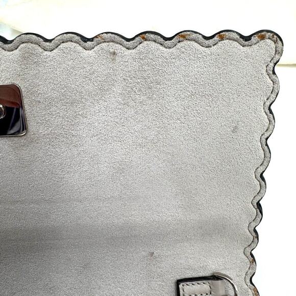 Fendi Beige Blue Orange Owl WOC Crossbody Bag SHW Scalloped Edges - Picture 9 of 14